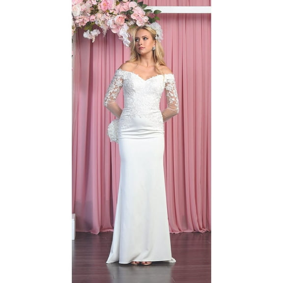 Women's Royal Blue Queen Ivory Wedding Formal Dress & Plus Size 24