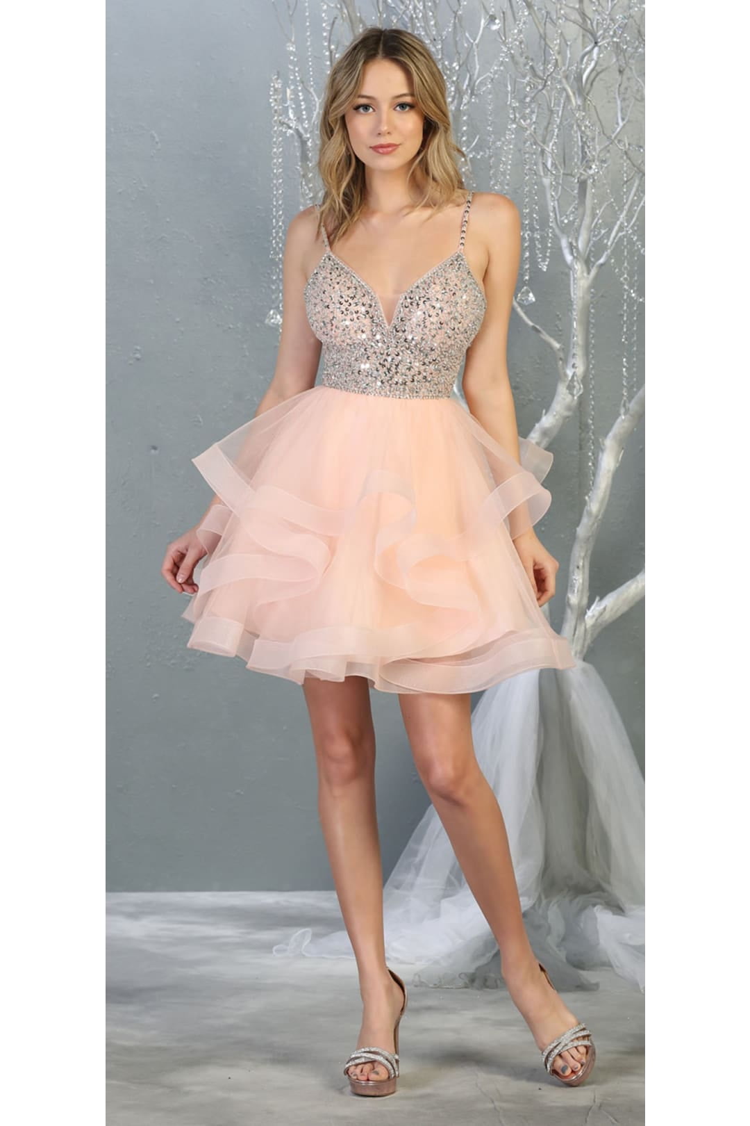 Juniors Womens Layered Short Prom Dress - Walmart.com