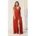 thumbnail image 1 of Juniors Womens Long Bridesmaids Cold Shoulder Dress, 1 of 5