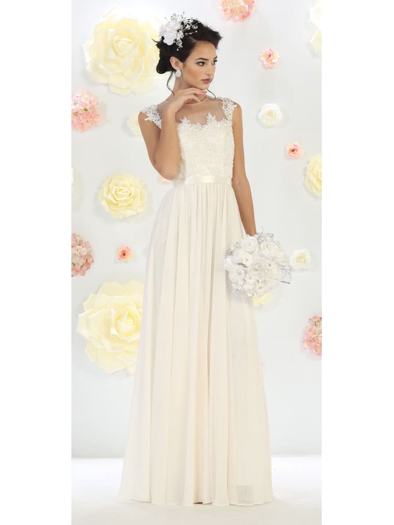 Juniors Womens Modest Wedding Reception Dress - Walmart.com