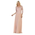 thumbnail image 1 of Women's May Queen MQ1637 3 4 Sleeves Long Plus Size Mother Of Bride Dress Dusty Rose Pink XL, 1 of 5