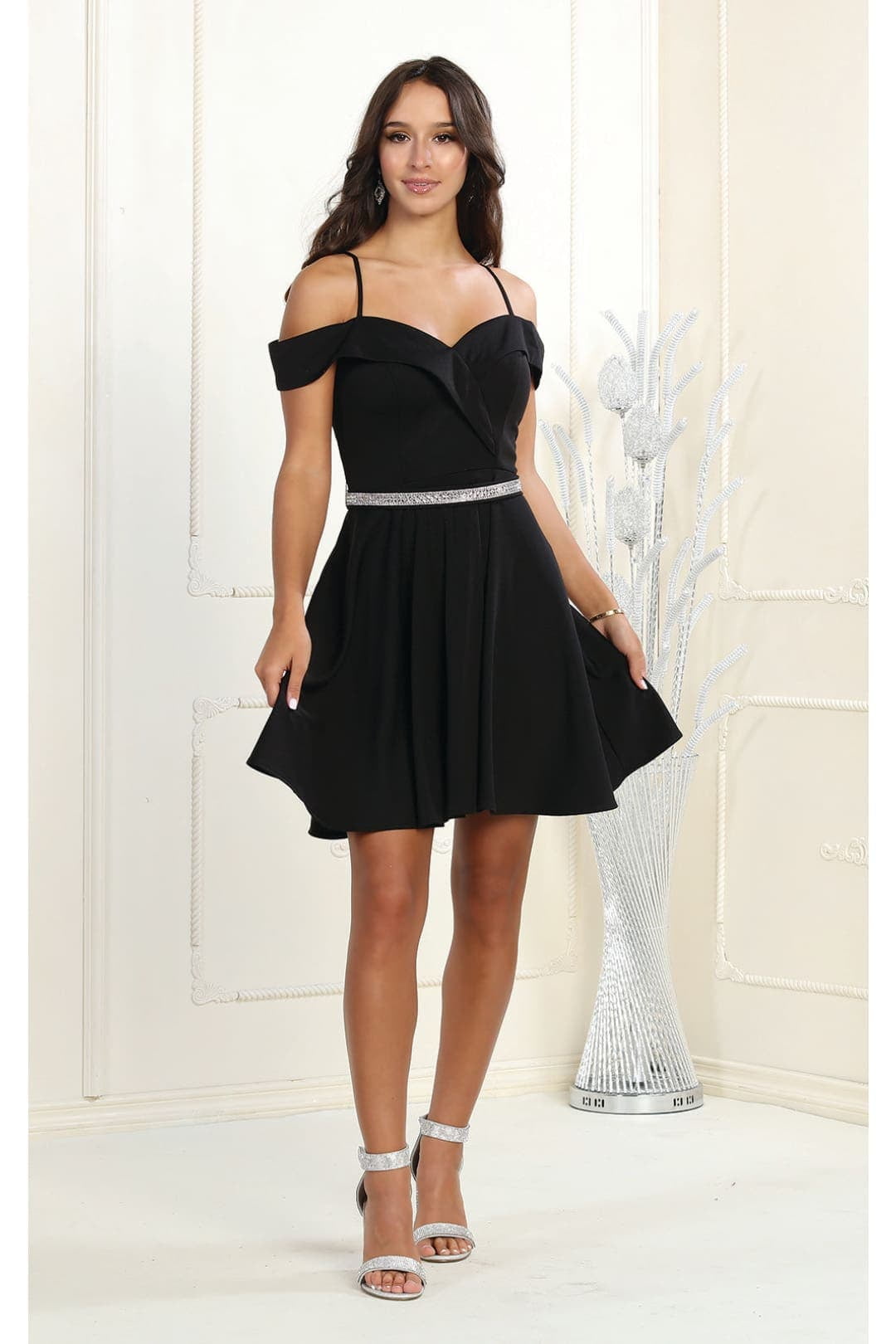 Juniors Womens Short Dress For Prom Black 14 - Walmart.com