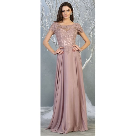 Juniors Womens Short Sleeve Mother Of The Bride Dress