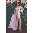 thumbnail image 1 of Women's May Queen MQ1857 Split Long Sleeve High Slit Simple Solid evening elegant Gown Mauve 8, 1 of 5