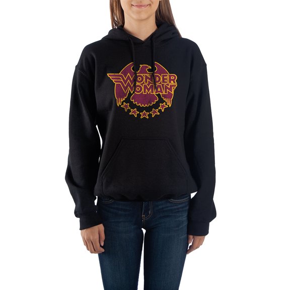 Juniors' Wonder Woman Fleece Hoodie Sweatshirt-X-Large