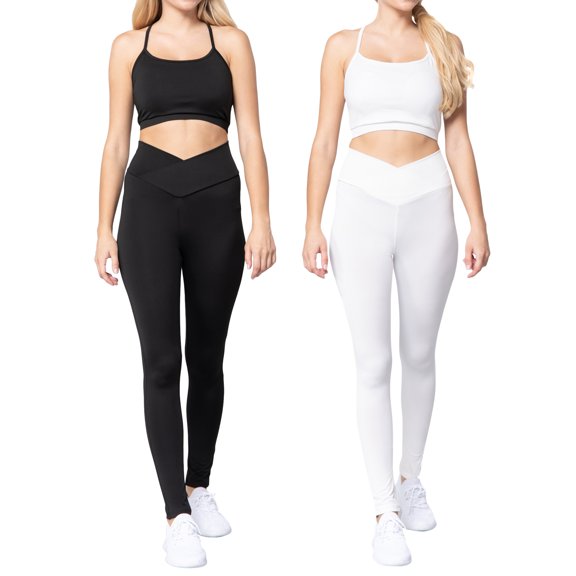 "Juniors Workout Cami Sports Fitness Cross Back Bra with No Pad (Black/White, M)"