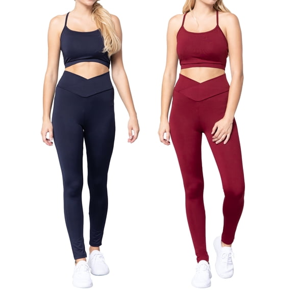 "Juniors Workout Cami Sports Fitness Cross Back Bra with No Pad (Navy/Burgundy, S)"