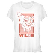 Juniors Zootopia 2 Nick Wilde Classic Orange Portrait T Shirt
