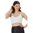 thumbnail image 1 of Wear Sierra Juniors' & Women's Spaghetti Strap Racerback Padded Sports Bra Top, White, S/M, 1 of 5