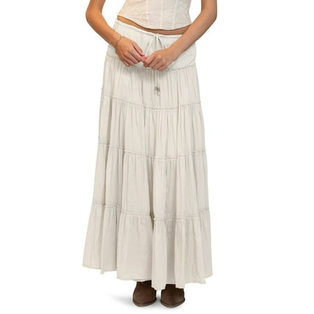 Juniors' madden girl Maxi Tier Skirt Color: White Size: X SMALL