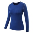 thumbnail image 1 of Juniors's Long Sleeve Compression Sports Shirts Thin Knitted Workout Tops Pullover Quick Dry T-Shirt Active Tee Tops, 1 of 3