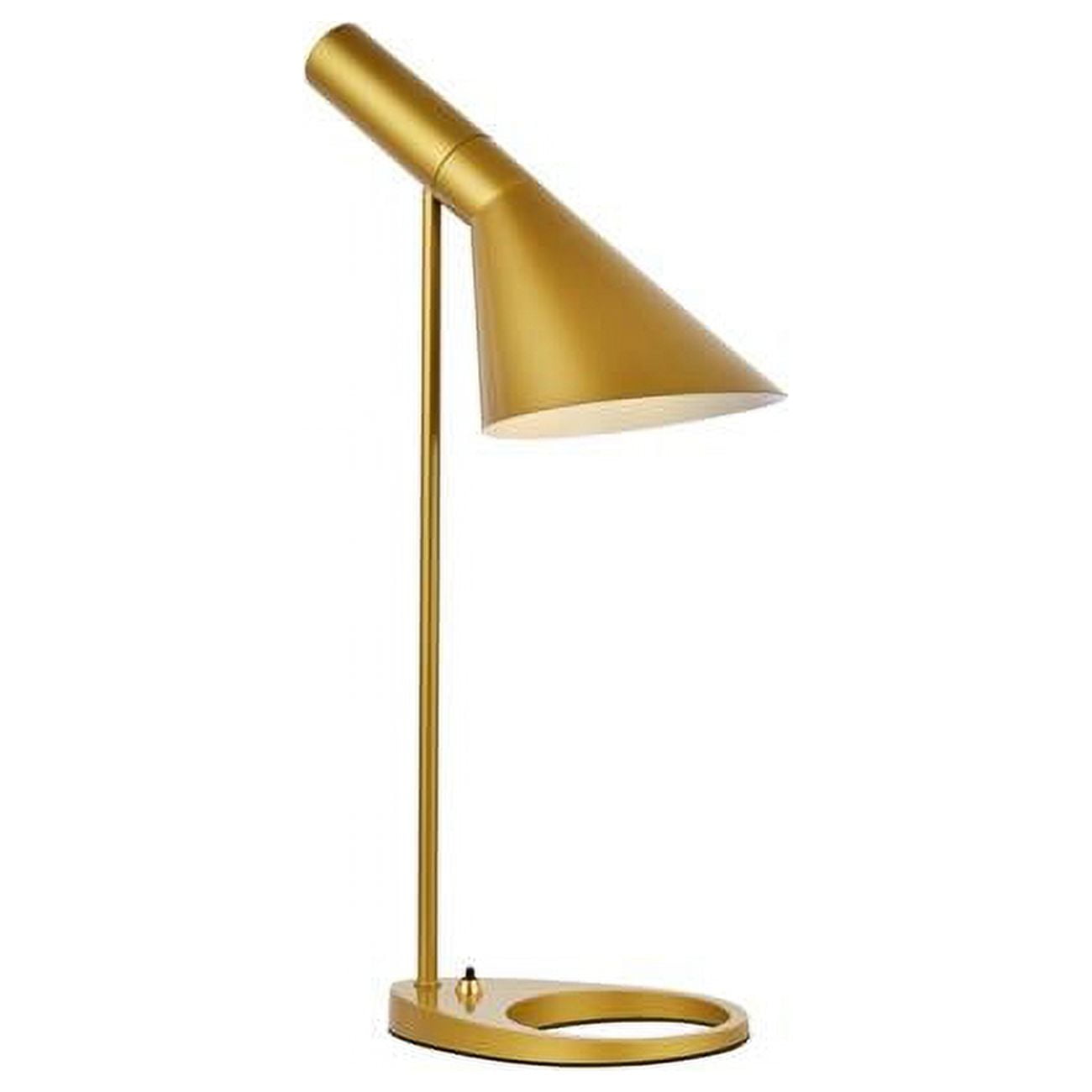 Juniper Brass Adjustable Iron Table Lamp with Cone Shade