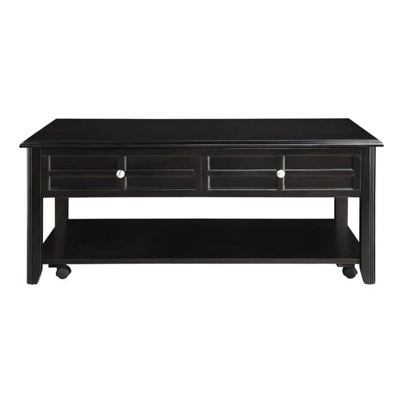 Juniper 50 in. Espresso Rectangular Wood Coffee Table with Lift-Top on Casters
