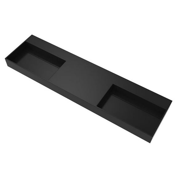 Juniper 72" Stone Bathroom Sink w/No Faucet Hole in Black