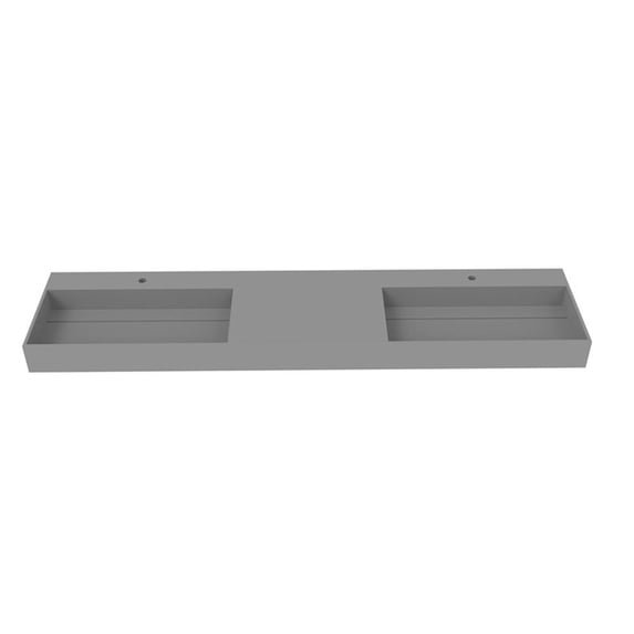 Juniper 84" Stone Wall-Mounted Bathroom Sink in Matte Gray