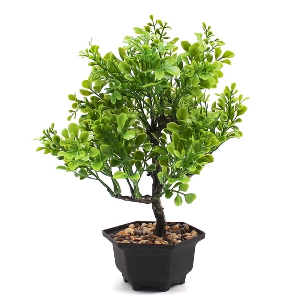 Artificial Bonsai Tree with Pot 9.84" Juniper Faux Plants Small Fake Plants Decor - Home Decor Bookshelf Office Desk Bathroom Farmhouse Decor Indoor