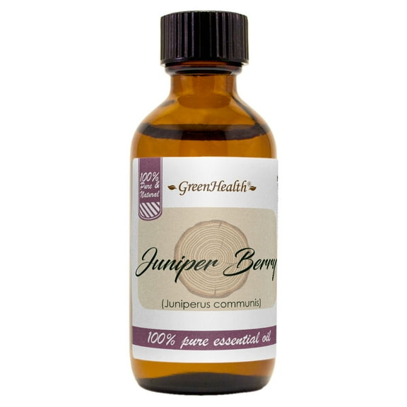 Juniper Berry Essential Oil - 2 fl oz - Amber Glass Bottle w/ Cap - GreenHealth