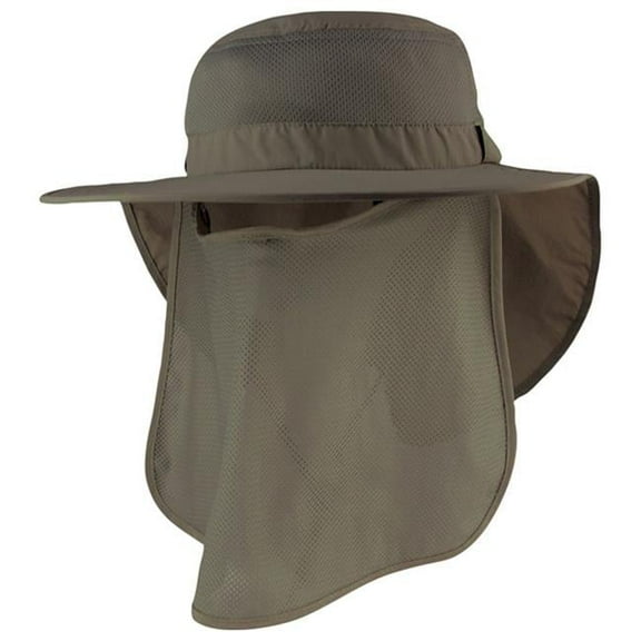 Juniper Country Bucket UV Large Bill Flap Cap in Khaki - Sun Protection Clothing