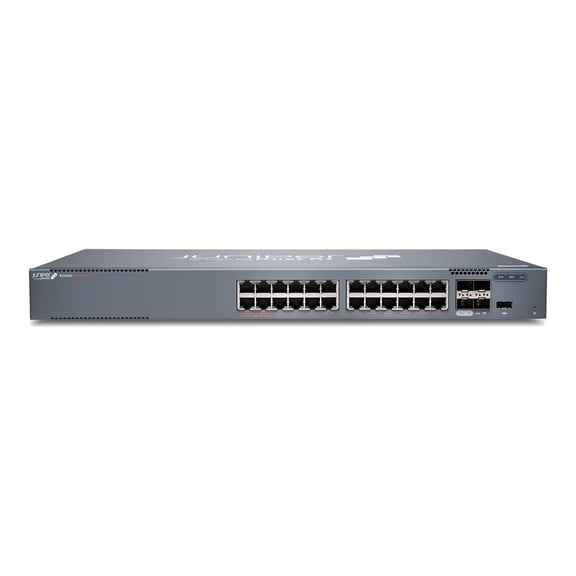 Juniper Networks EX Series EX4000-24MP - Switch - L3 - managed - 20 x 10/100/1000 (PoE++) + 2 x 1 Gigabit / 10 Gigabit SFP+ (uplink) + 2 x 10 Gigabit SFP+ (uplink) + 4 x 100/1000/2.5G - front to back airflow - rack-mountable - PoE++ (480 W)
