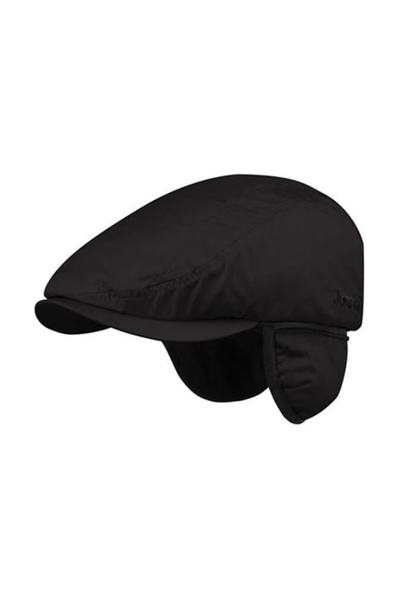 J3608 Ivy Cap With Folded Ear Flap, Black - Large & Medium