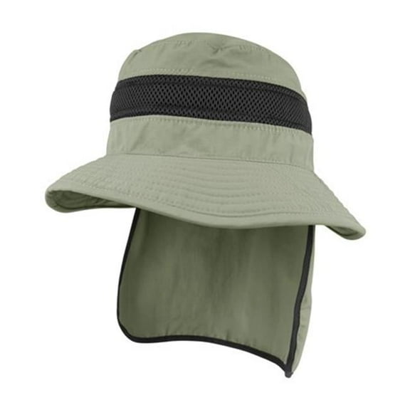 Juniper J7211 UV Bucket Hat With Flap, Olive - Medium