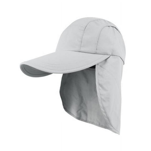 Juniper J7220 Taslon UV Cap With Flap & Drawstring, Grey