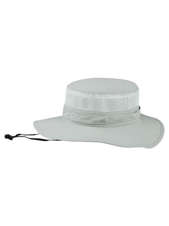 J7231 Taslon UV Bucket Hat With Mesh Crown, Grey - Medium & Large