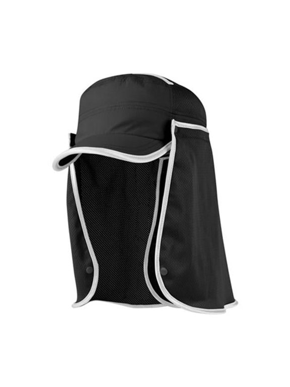 Juniper J7241 Taslon UV Fidel Cap With Flap, Black