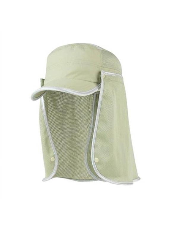 J7241 Taslon UV Fidel Cap With Flap - Khaki