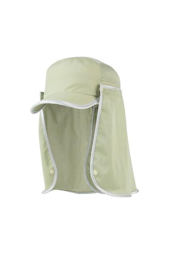 J7241 Taslon UV Fidel Cap With Flap - Khaki