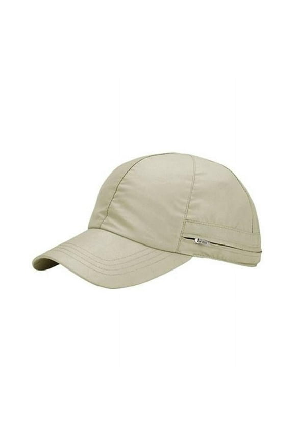 J7638 Microfiber Cap With Packable Flap, Khaki
