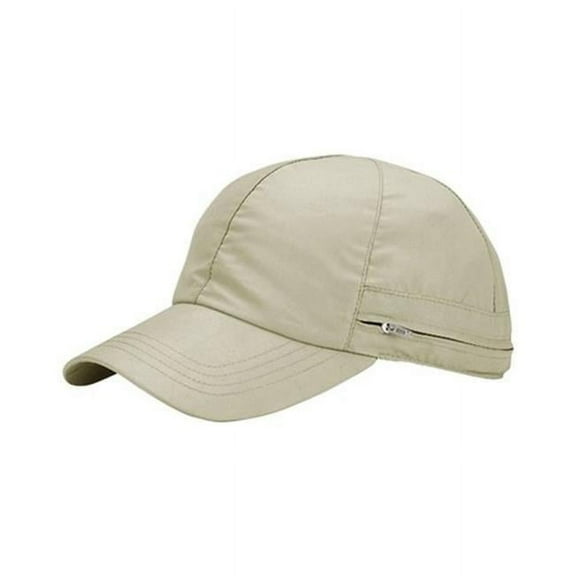 Juniper J7638 Microfiber Cap With Packable Flap, Khaki