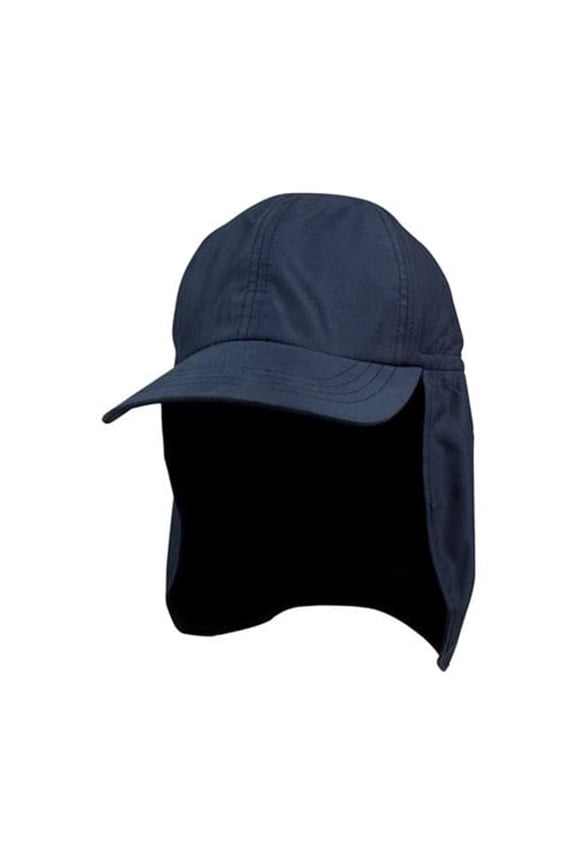 J7667 Brushed Microfiber Cap With Flap, Navy