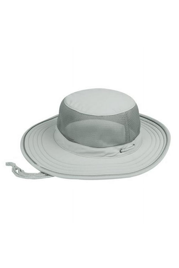 J7918 Taslon UV Bucket Hat With Foam Brim, Grey - Medium