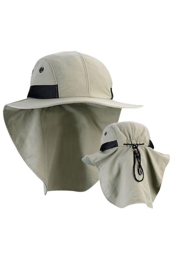 Nature Hat Large Bill Flap Cap in Olive - Outdoor Clothing Essential
