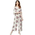 thumbnail image 1 of Juniper Off-White Floral Printed Rayon Slub Jumpsuit, 1 of 2