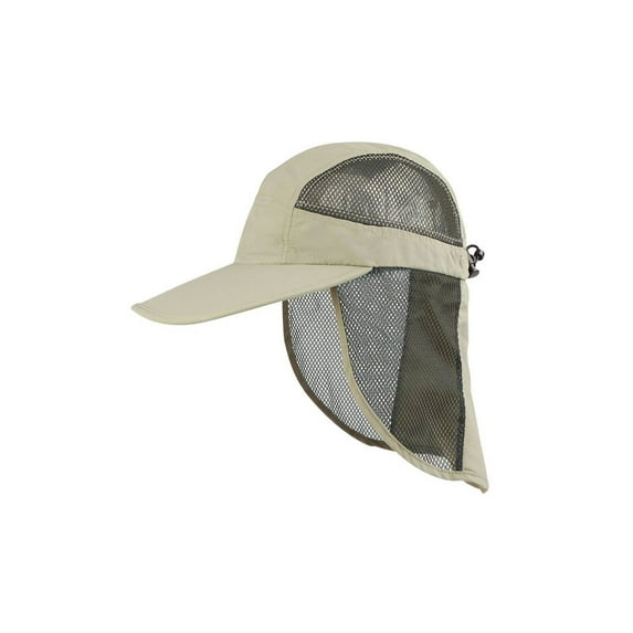 Juniper Outdoor UV Cap with Mesh Flap and Sides - Khaki