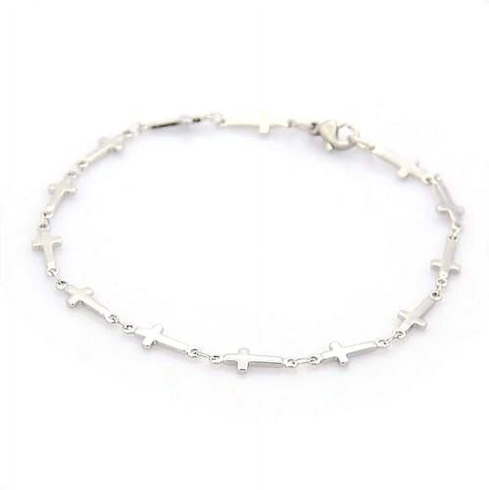 18K Gold Plated Heart Ball Link Chain Anklet Bracelet - Adjustable Stainless Steel Lobster Clasp