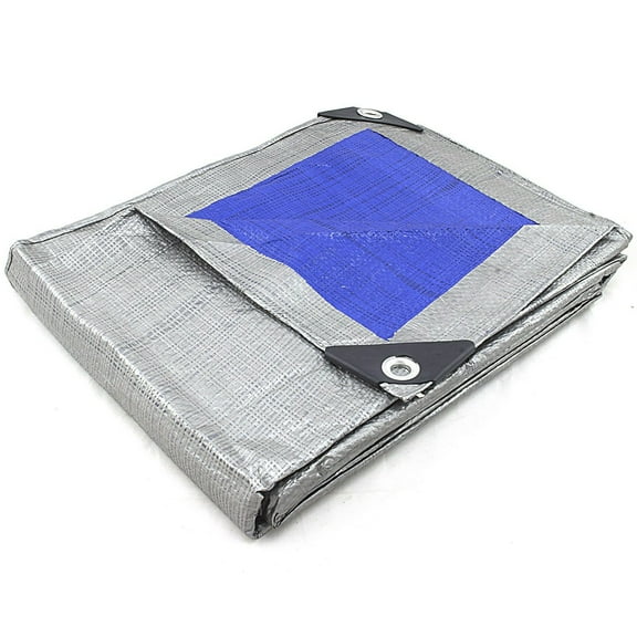 Junipers REVERSIBLE MULTI PURPOSE WEATHER RESISTANT POLY TARP Heavy Duty Reinforced Blue - 30' x 40'