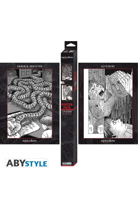 Officially Licensed Junji Ito Boxed Poster Set (2 pack) Horror Anime Home Room Decor Merch Gift