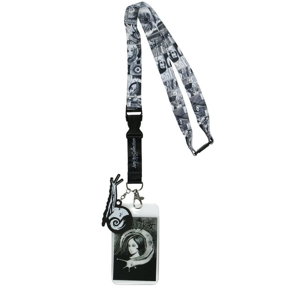 Junji Ito Collection ID Lanyard Breakaway Badge Holder w/Character Card Slug Girl Rubber Charm for Keys Keychain Wallet
