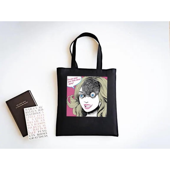 Junji Ito Dying Thoughts Horror Manga Tee Uzumaki Tomie Gyo Art Tote Bag Unisex