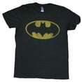 thumbnail image 1 of Junk Food Batman Distressed Logo Black Adult T-shirt, 1 of 1