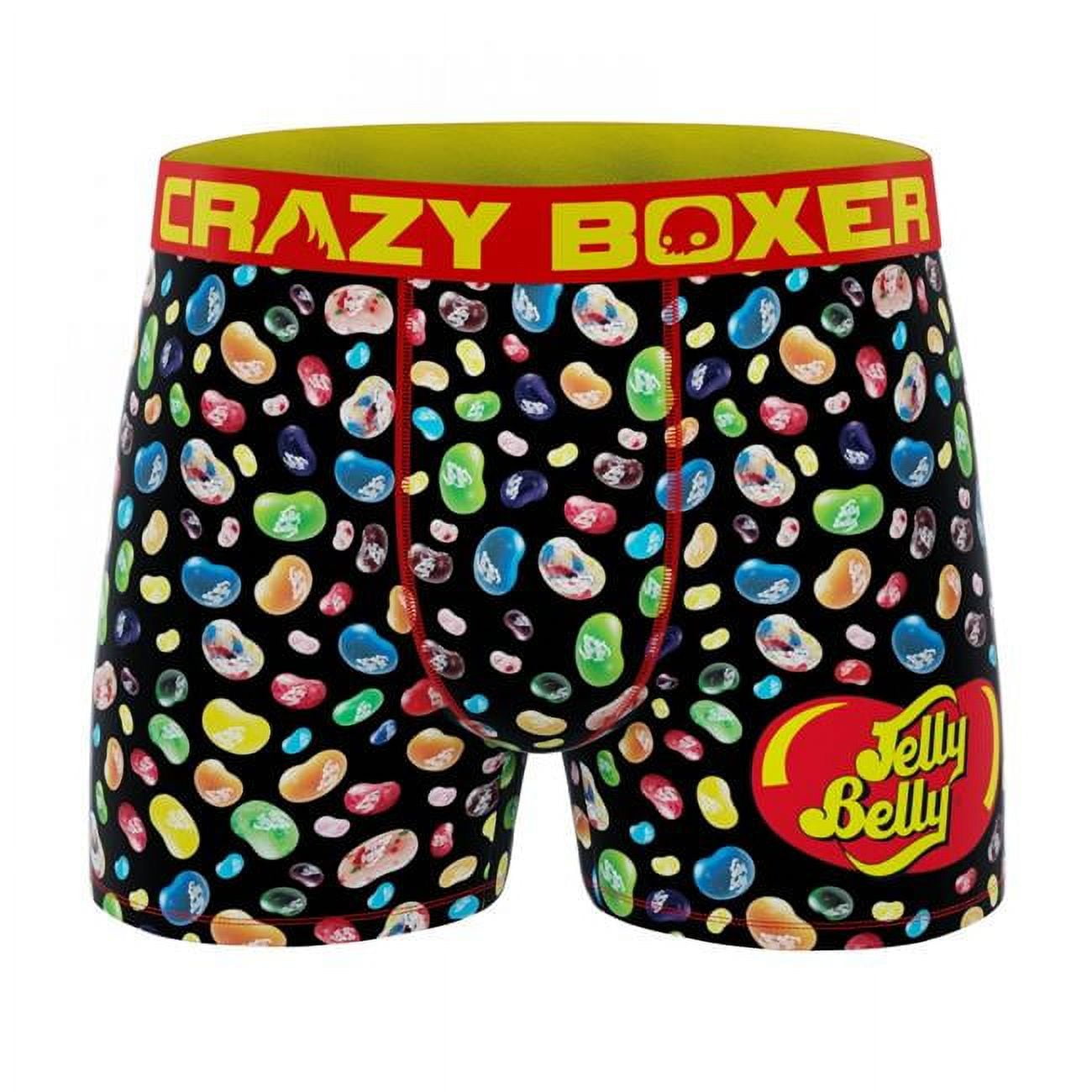 Junk Food Brand 861429-small-28 Crazy Boxer Jelly Belly Beans Mens Boxer  Briefs, Black & Red - Small - 28-30