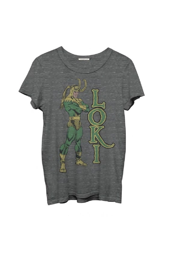 Junk Food Loki Heather Gray Juniors T-Shirt