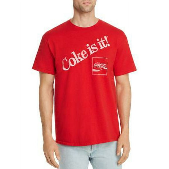 Junk Food Mens Coke Is It Graphic T-Shirt, Red, Medium