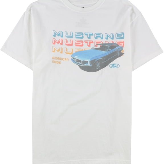 Junk Food Mens Ford Mustang Graphic T-Shirt, White, Medium