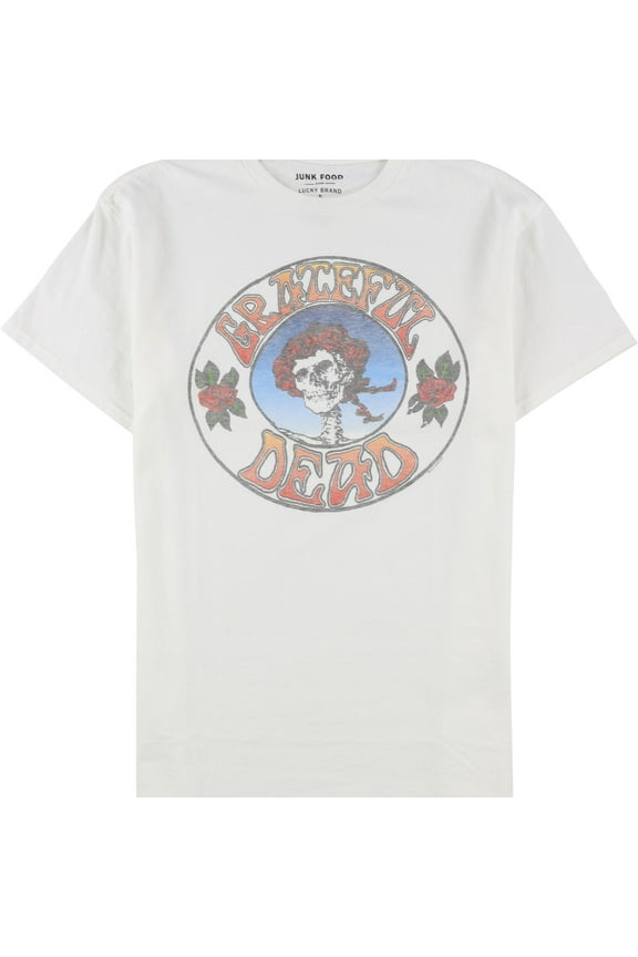 Junk Food Mens Grateful Dead Graphic T-Shirt, White, Large
