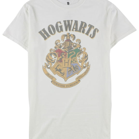 Junk Food Mens Hogwarts Graphic T-Shirt, White, Medium
