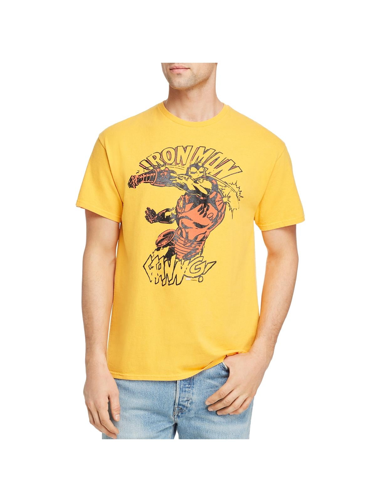 Junk Food Mens Iron Man Cotton Graphic Graphic T-Shirt Orange L
